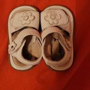 Girl's White, floral, Open-toe, Sandals